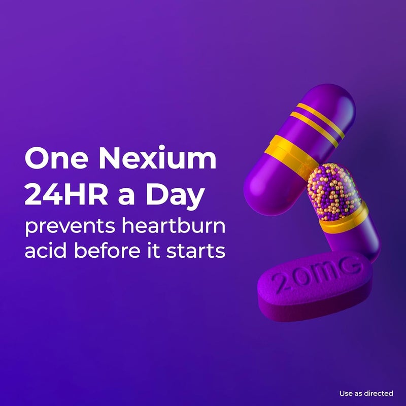NEXIUM 24HR Acid Reducer Heartburn Relief Capsules for All-Day and All-Night Protection from Frequent Heartburn, Heartburn Medicine with Esomeprazole Magnesium - 42 Count - Image 2